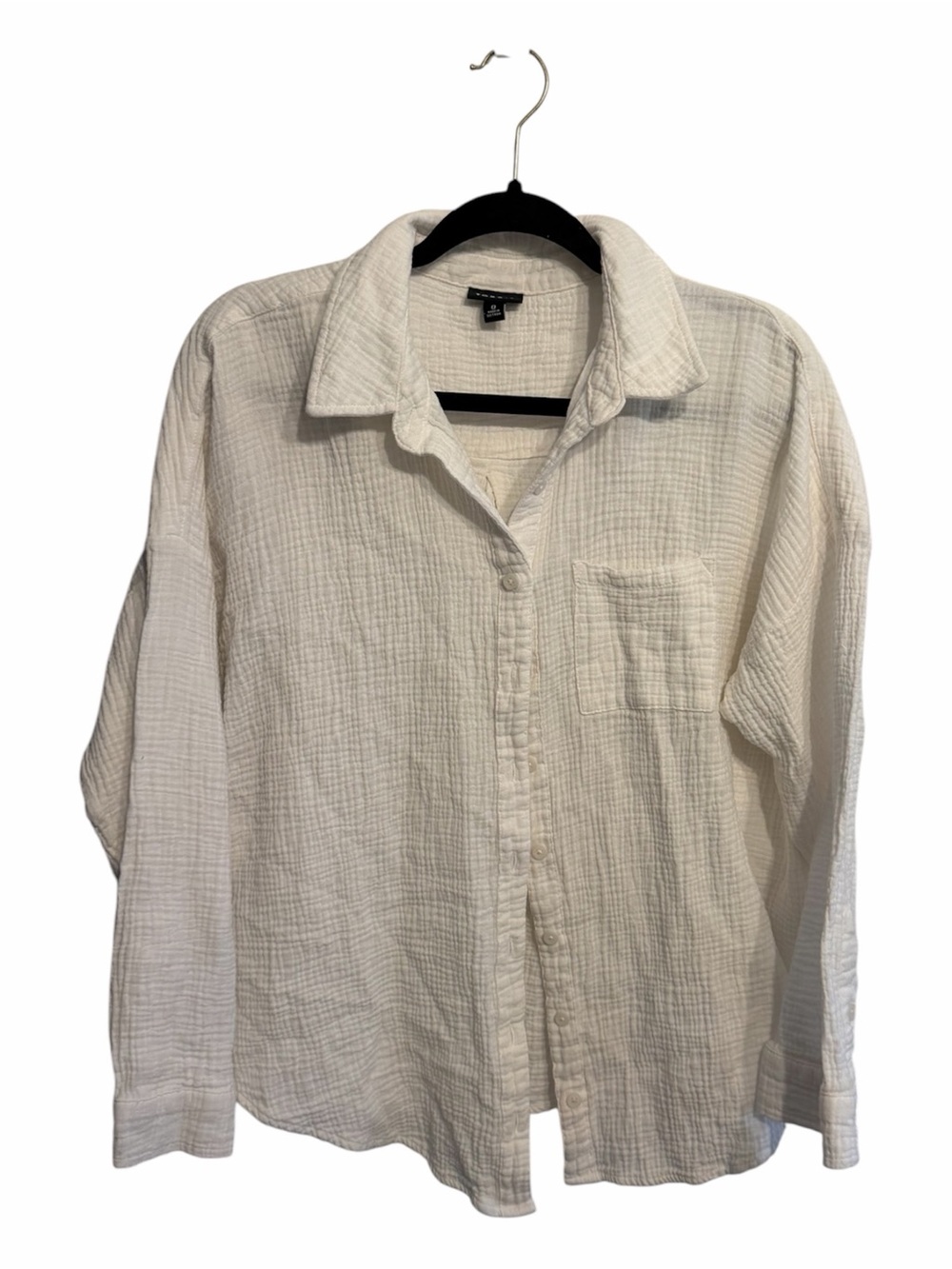 torrid Cream Textured Gauze Button Shirt